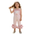 thumbnail image 4 of JAJAHO Girls Easter Bunny Overalls Kids Toddlers Girl Clothes Rabbit Embroidery Plaid Flared Cropped Jumpsuit Holiday Outfit 6M-5Y Soft Onesie, 4 of 5