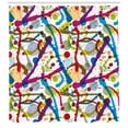 thumbnail image 2 of Ambesonne Grunge Shower Curtain, Colorful Ink Splash Display, 69"Wx84"L, Multicolor, 2 of 2