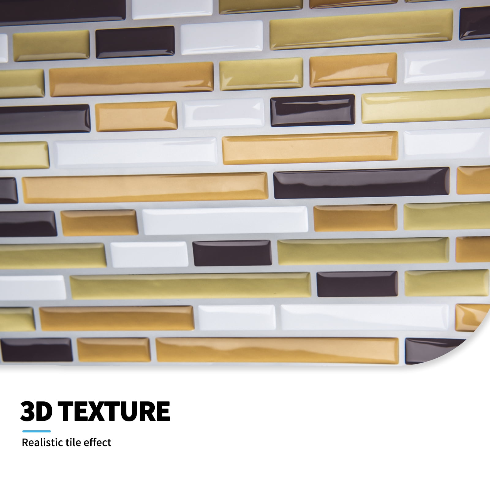 Art3 Peel and Stick Backsplash Tile Marble Yellow Wall Tile 12 in. x 12 in.  (10-Pack)
