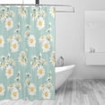 thumbnail image 2 of Disketp Floral Daisy Stall Fabric Shower Curtain Liner Waterproof - 72" x 72", Lightweight Stall Size Shower Curtain Machine Washable - 60x72, 2 of 5