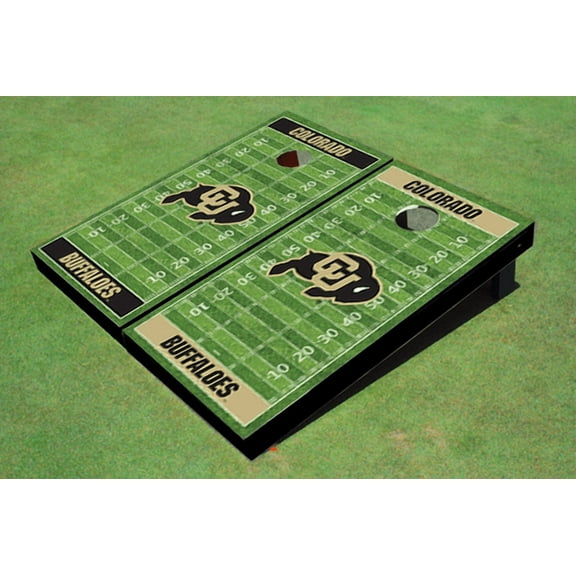 University of Colorado Black Alternating Football Field Custom Cornhole Boards