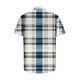 thumbnail image 5 of Blusa y camisa de manga corta con cuello vuelto para hombre, camisa informal con botones y estampado a cuadros, de manga corta y solapa., 5 of 6