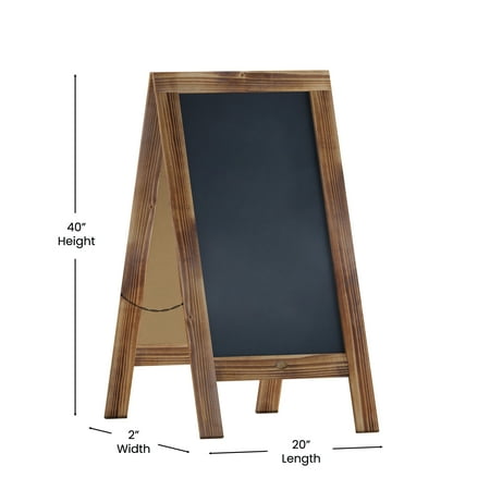 Alamont Home - Canterbury 20"W x 2-26"D x 40"H Magnetic A-Frame Chalkboard - Rustic Brown