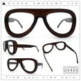 thumbnail image 2 of Retro Hipster Thick Plastic Racer Clear Lens Fashion Eyeglasses Brown, 2 of 8
