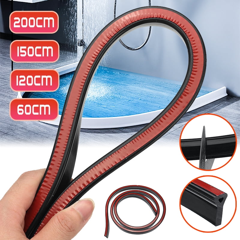 60CM-200CM Flexible Bathroom Kitchen Water Stopper Barrier Shower Threshold   D