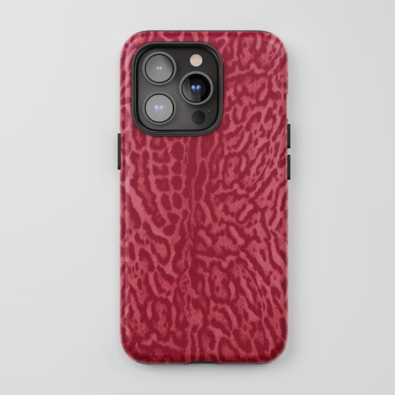 Leopard Print For iPhone Protective Phone Case Fashionable Maroon