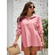 thumbnail image 3 of QUTETN Women's Cotton Linen Tunic Shirt - Long Sleeve Button- Blouse, Casual Collared Top in White, Lightweight & Breathable for Spring/Summer/Fall, 3 of 4