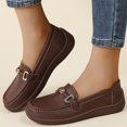 thumbnail image 5 of Willtoo Womens Wide Toe Loafers Slip On Casual Platform Walking Shoes Metal Buckle Lightweight Comfort Daily Work Loafers, 5 of 6