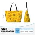 thumbnail image 2 of Yiaed Sun Flowers Print Large Capacity Beach Travel Bag - Waterproof Zipper Vacation Tote for Sandproof Storage, and Camping, 2 of 5