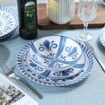 thumbnail image 7 of 12-Piece Melamine Dinnerware Set with Blue Floral Embossed Design,  & Lightweight for Indoor/Outdoor Use, 7 of 7