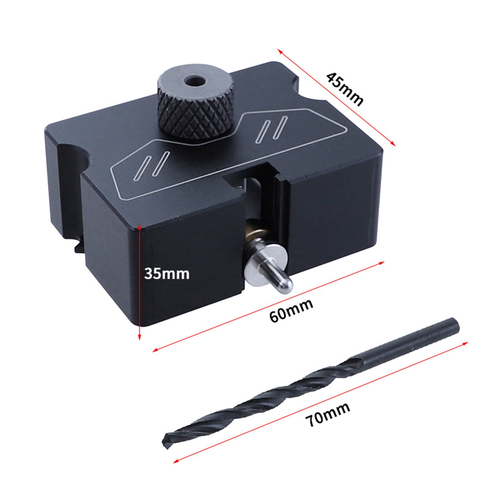 Practical Doweling Jig Invisible Connector Punch Locator with 4mm Drill Bit Position Guide Jig for Furniture Woodworking