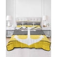 thumbnail image 3 of Nautical Anchor Twin XL Size Down Alternative Comforter, Lightweight Comforter Quilt Bedding Set with Pillow Shams Yellow Gray Gradient Wooden Grain All Seasons Bed Comforter Duvet Insert 68"x98", 3 of 7