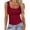 Wine Red, variant on Gsakboxl Womens Summer Tops Women Square Neck Ribbed Knit Cropped Sleeveless Tank Top Trendy Slim Fit Summer Casual Basic Tee Camisole Beige L