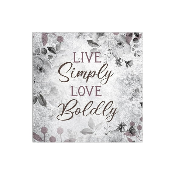 Live Simply Love Boldly Speckled Grey 12 x 12 Wood Wall Sign Plaque