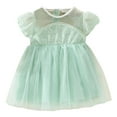 thumbnail image 1 of Cathalem Girls Party Dress Cartoon Pink Flutter Sleeve Dresses,Green 90, 1 of 5