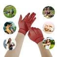 thumbnail image 4 of Unique Bargains 1 Pair Sunblock Mittens Hollow Fishing Net Sun Block Driving Gloves for Women Red, 4 of 5