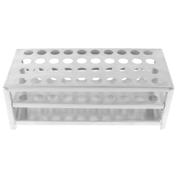 Tubo de ensayo portátil Bastidor de aluminio para extracción de sangre Soporte de tubo Material escolar Laboratorio Organizador de almacenamiento para laboratorio (40x12.5)