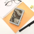 thumbnail image 7 of JIALIOU Nylon Trifold Card Wallet with ID Window Zipper Pocket for Men Women Teen Earth Toned Marble, 7 of 7