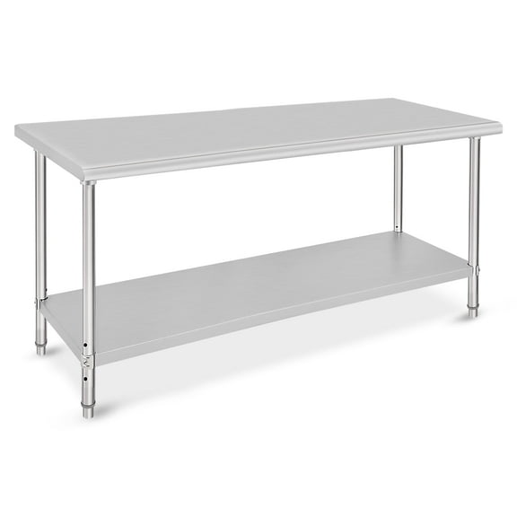 Stainless Steel Table 30 x 72 Inches, NSF Heavy Duty Commercial Prep and Work Table with Undershelf for Restaurant, Hotel, Home