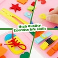 thumbnail image 3 of Busy Board for Toddlers  Baby Educational Learning Toys Felt Learning Early Basic Life Skills  Activity Board Toys with Buckles  Zip  Numbers  Button  Time  Alphabet, 3 of 7