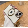 thumbnail image 1 of Funda magnética galvanizada simple para iPhone 13 Mini, tacto metalizado, antideslizante, a prueba de golpes, protección para cámara, antiarañazos y anticaídas., 1 of 5