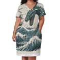 thumbnail image 3 of Sea Serpent Ship-vestido de bolsillo suelto para mujer elegante y elegante vestidos africanos para mujer, 3 of 7