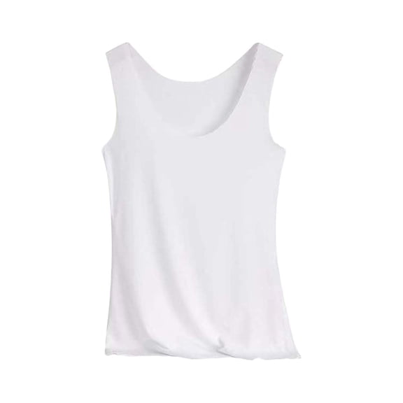 Tank Tops for Women Crew Neck Sleeveless Basic Solid Color Summer Casual Layering Shirts White M