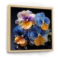 thumbnail image 2 of Designart "Magically Transparent Blue And Yellow Pansies" Pansies Floater Framed Wall Art Prints, 2 of 5