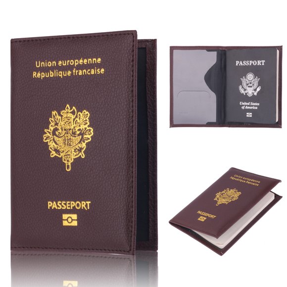 Up to 65% off Passport Holder Protector Wallet Business Card Soft Passport Cover Brown