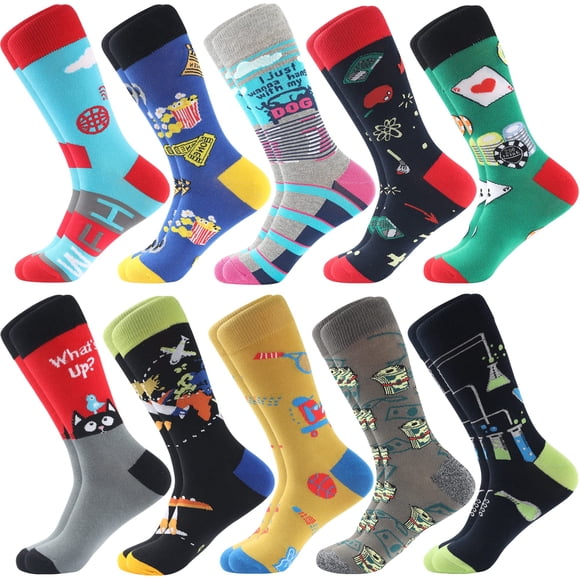 Calcetines de vestir BISOUSOX para hombre, coloridos y modernos, de algodón, tallas 9-12