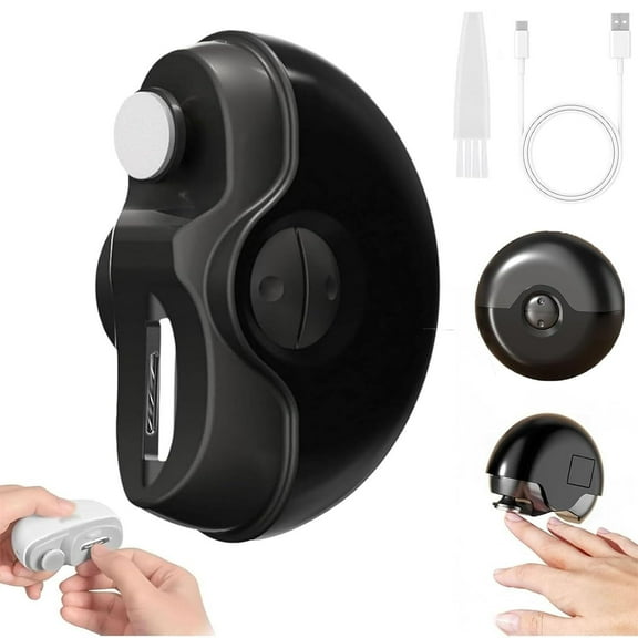 Electric Nail Clipper, 2025 New 3 in 1 Automatic Nail Clipper with Polishing, Electric Nail Trimmer with 2 Adjustable Speeds Electric Toe Nail Clippers Nail Cutter for Baby Adult Seniors (White)