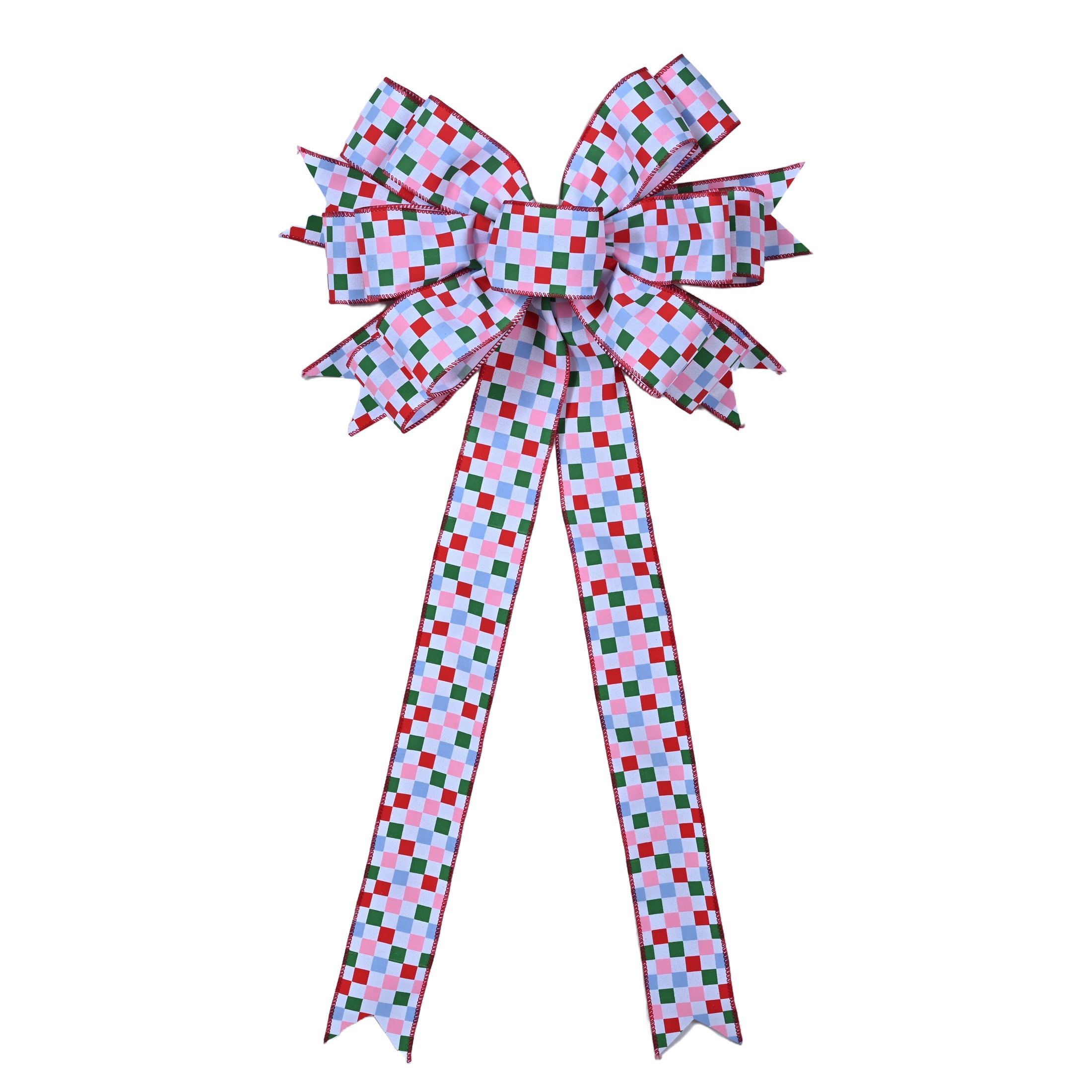 Multicolor Checked Decorative Christmas Bow, by Holiday Time