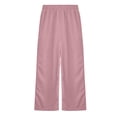 thumbnail image 3 of Adeawade Girls Back To School Pants Wide Leg Pants Elastic Waist Solid Color Trousers Solid Color Comfortable Everyday Bottoms Lovely Wear Light Blue L, 3 of 5