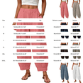 thumbnail image 4 of Casual Pants for Women Fashion High Waisted Loose Fit Cotton Linen Style Wide Leg Trousers with Pockets, 4 of 6