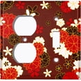 thumbnail image 4 of Metal Light Switch Plate Cover Japanese Sakura Flower Pattern Maroon Wallpaper FLW046, 4 of 13