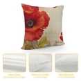 thumbnail image 4 of ARISTURING  Red Yellow Poppy Flower Sofa Decorative Beige Throw Pillow Case Cushion Cover Square, 4 of 5