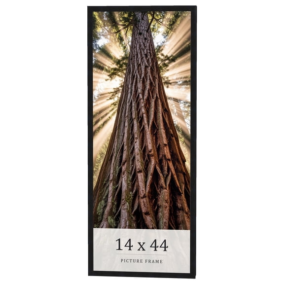 14x44 Frame Black Real Wood Picture Frame Width 0.75 inches | Interior Frame Depth 0.5 inches |
