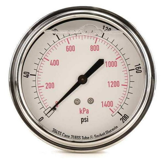 Manufacturer Varies Pressure Gauge,Liquid Filled,3-1/2 In 4CFV4
