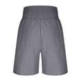 thumbnail image 4 of Nestiefly Linen Shorts for Womens Casual Summer High Waisted Wide Leg Lounge Beach Vacation Shorts with Pockets 2026 Spring Gray 2XL, 4 of 8