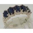 thumbnail image 2 of LBG British Made 18k White Gold Natural Sapphire Womens Eternity Ring - 33 size options - Size 10.25, 2 of 7