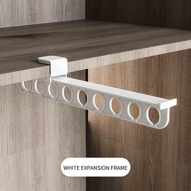 Household Pull-out Slide Rail Pants Rack Wardrobe Storage Saves Space Without Punching Installation Pants Rack Telescopic Bracket With Adhesive 10ml