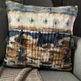 thumbnail image 2 of Decorative Blue 24"x24" (60x60 cm) Throw Pillows, Cotton Quilted Throw Pillows For Couch, Ikat Pattern Contemporary Style - Amisha, 2 of 7