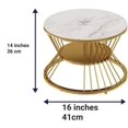 thumbnail image 2 of Writings on the Wall Ensemble de Tables Basses Gigognes Rondes - Style 2, pour Salon, Chambre, Bureau, Métal et Pierre, Rond, Ensemble de 2, 2 of 3