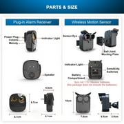 HTZSAFE HB-808A+T804 90 db 2 miles Range Black Wireless Motion Detector