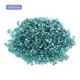 thumbnail image 3 of Uxcell 1400 Pack Glass Bugle Bead, 1.9x1.5mm Tube Mini Loose Glass Seed Spacer Bead for DIY (Malachite Blue), 3 of 6
