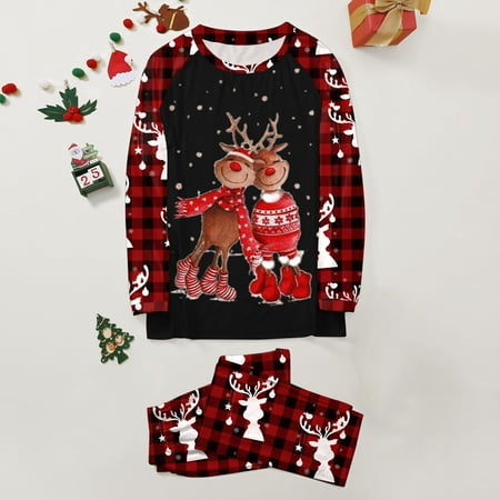 

Christmas Home Matching Clothing Christmas Plaid Print Pajama Set Mom Style