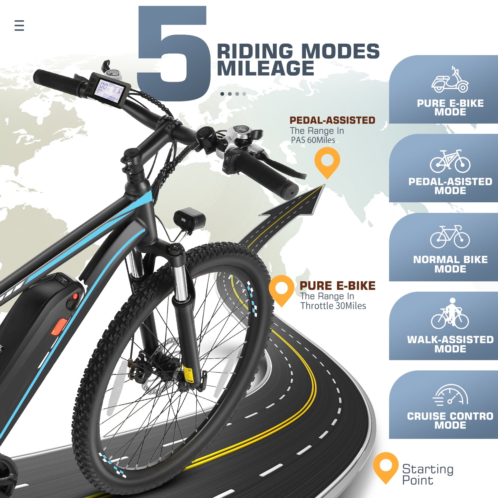 Gocio 500W 26" Electric Bike, 2.1" Electric Mountain Bike for Adults, 499Wh 48V 10.4Ah Battery 19.8MPH 3H Fast Charge Ebike, LCD Display, Lockable Suspension Fork, Shimano 21 Speed UL2849 Certified