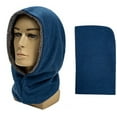 thumbnail image 3 of IYTR Mens And Womens Winter Neck Warmer Solid Color Knitted Hooded Scarf for Cold Weather Soft Stylish Hooded Hat Dark Blue One Size, 3 of 5