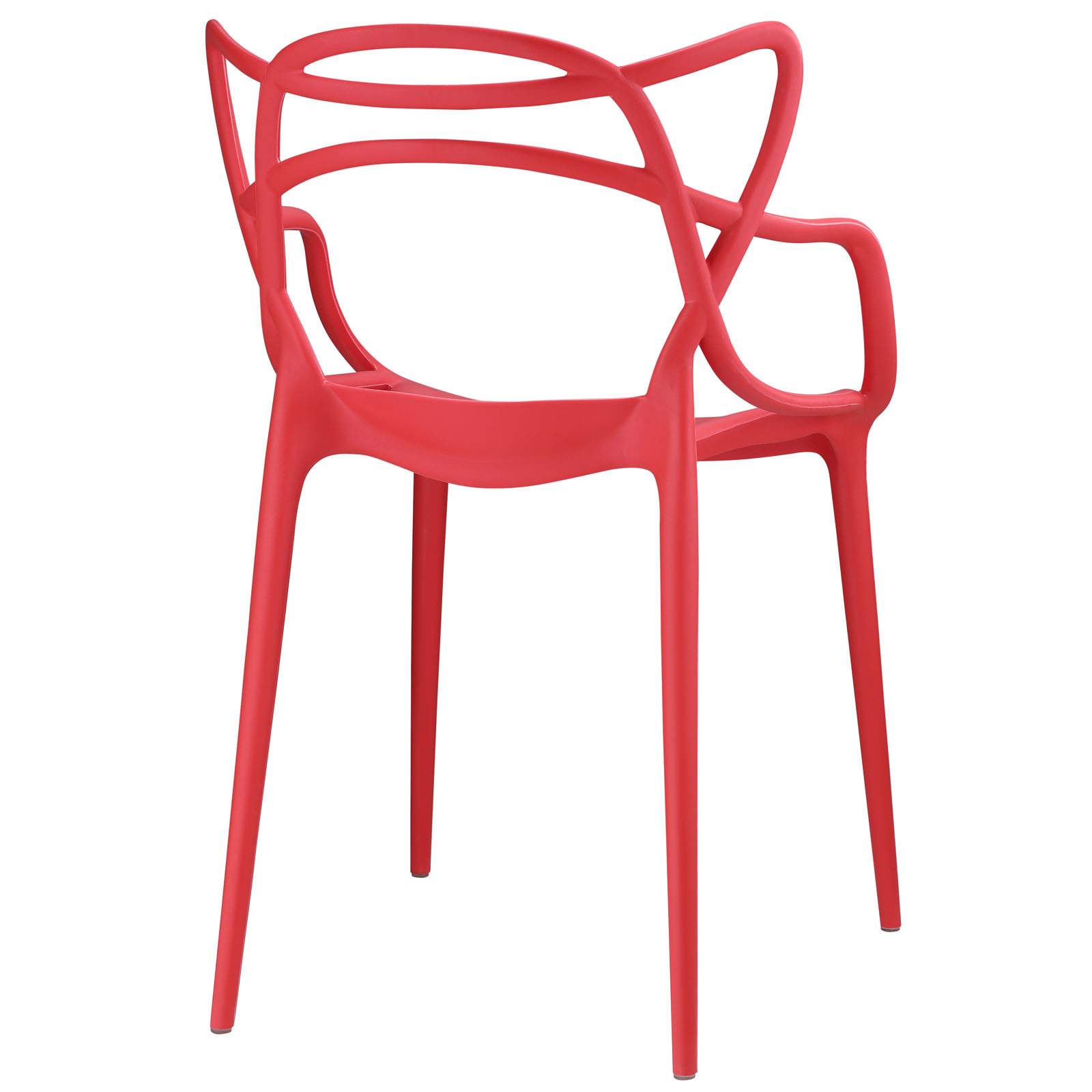 Modern Contemporary Urban Design Outdoor Kitchen Room Dining Chair Set ( Set of Two), Red, Plastic - image 4 of 4