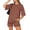 Brown, variant on Women' Two Piece Lounge Set Oversized Boxy T-shirt Casual Short Sets Summer Travel Matching Set 2026 Fashion